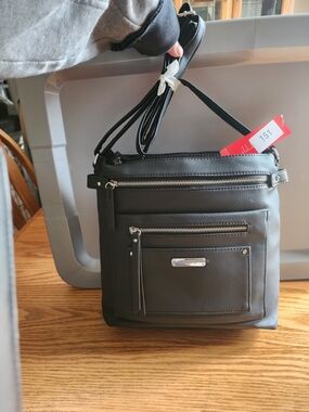 Rosetti Black Crossbody Bag with Silver Hardware